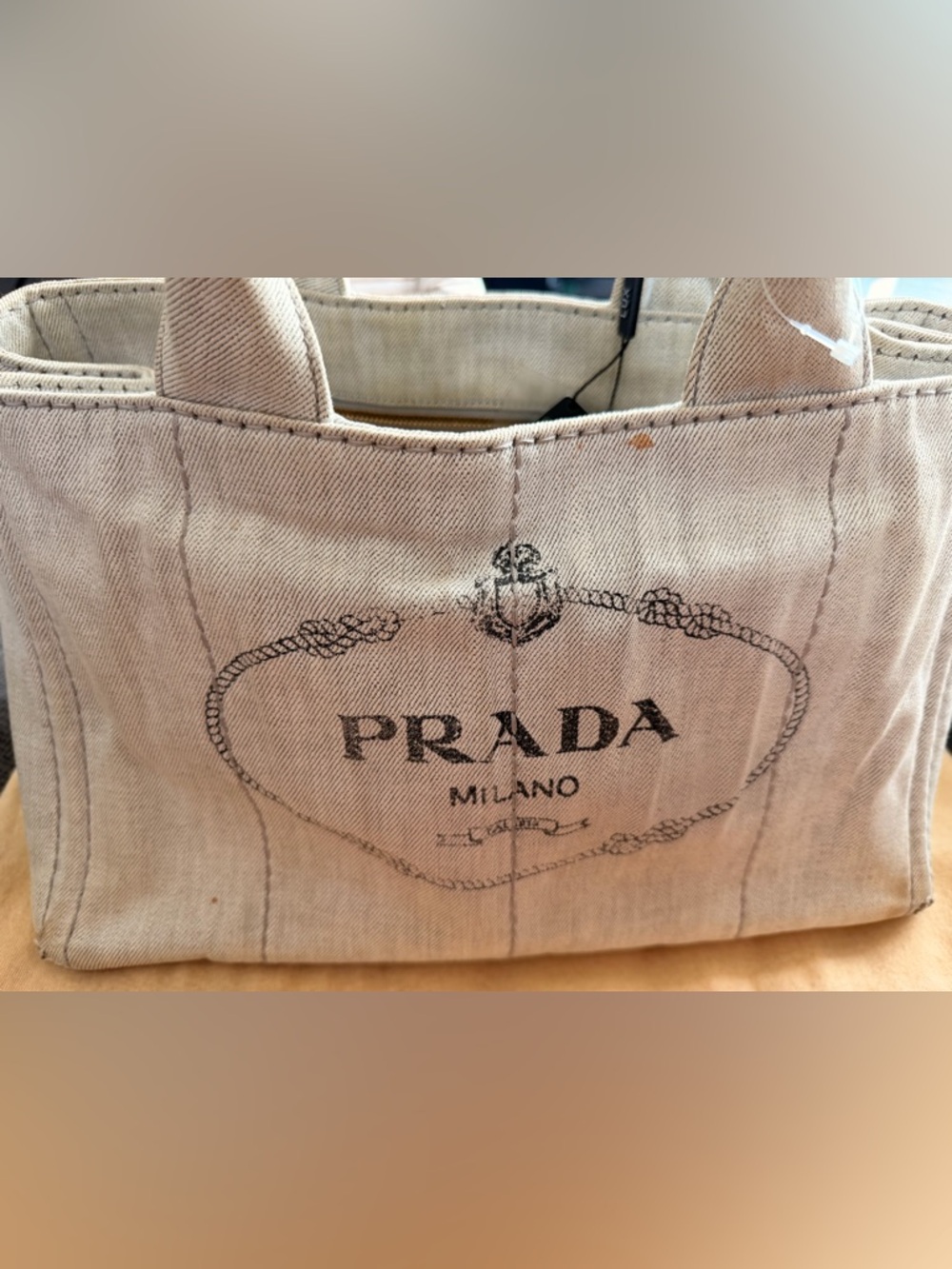 Authentic Project Prada Denim Tote with Gold Hardware - Picture 2 of 14
